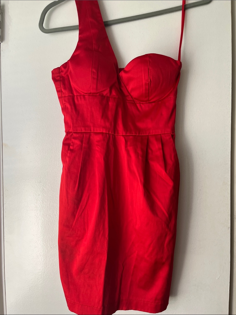 Blaque Label Scarlet One-Shoulder Bustier Dress with pockets Size small